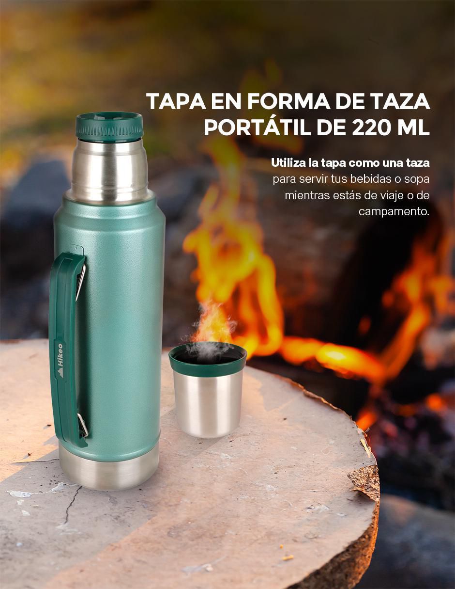 Termo doble pared de acero inoxidable con tapa a prueba de derrame 1 L 5