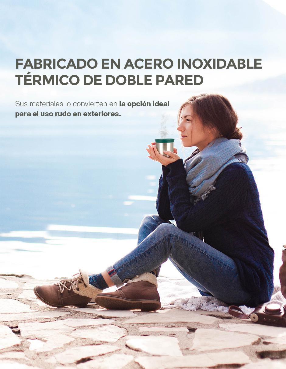 Termo doble pared de acero inoxidable con tapa a prueba de derrame 1 L 6