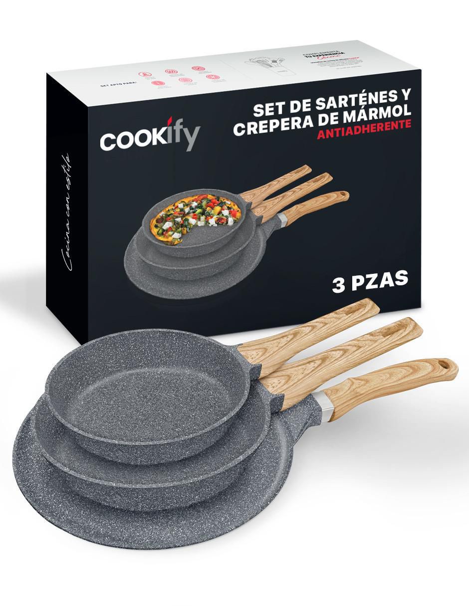 Set de sartenes de mármol 3 piezas