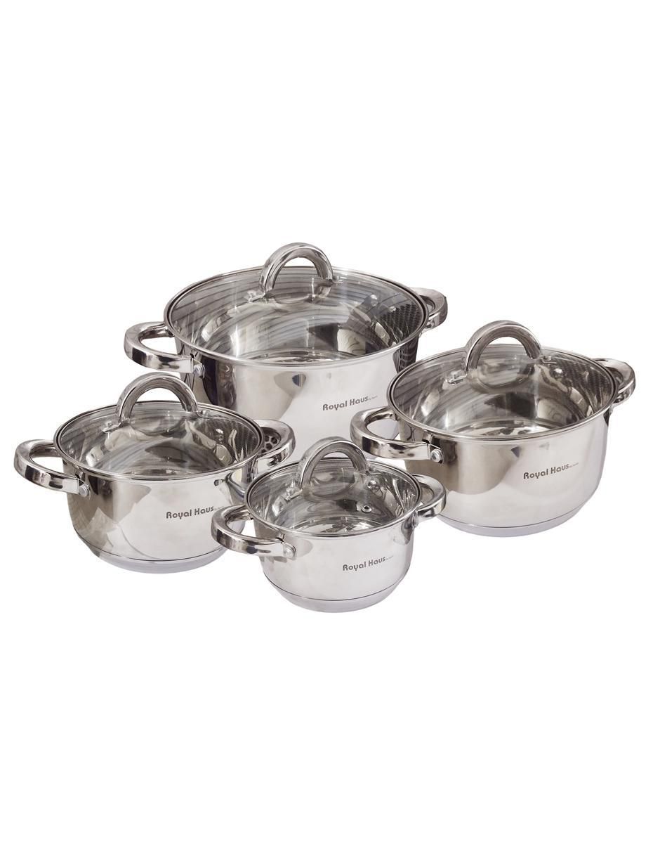 Batería de cocina de acero inoxidable antiadherente convencional 8 piezas Batería de cocina de acero inoxidable antiadherente convencional 8 piezas