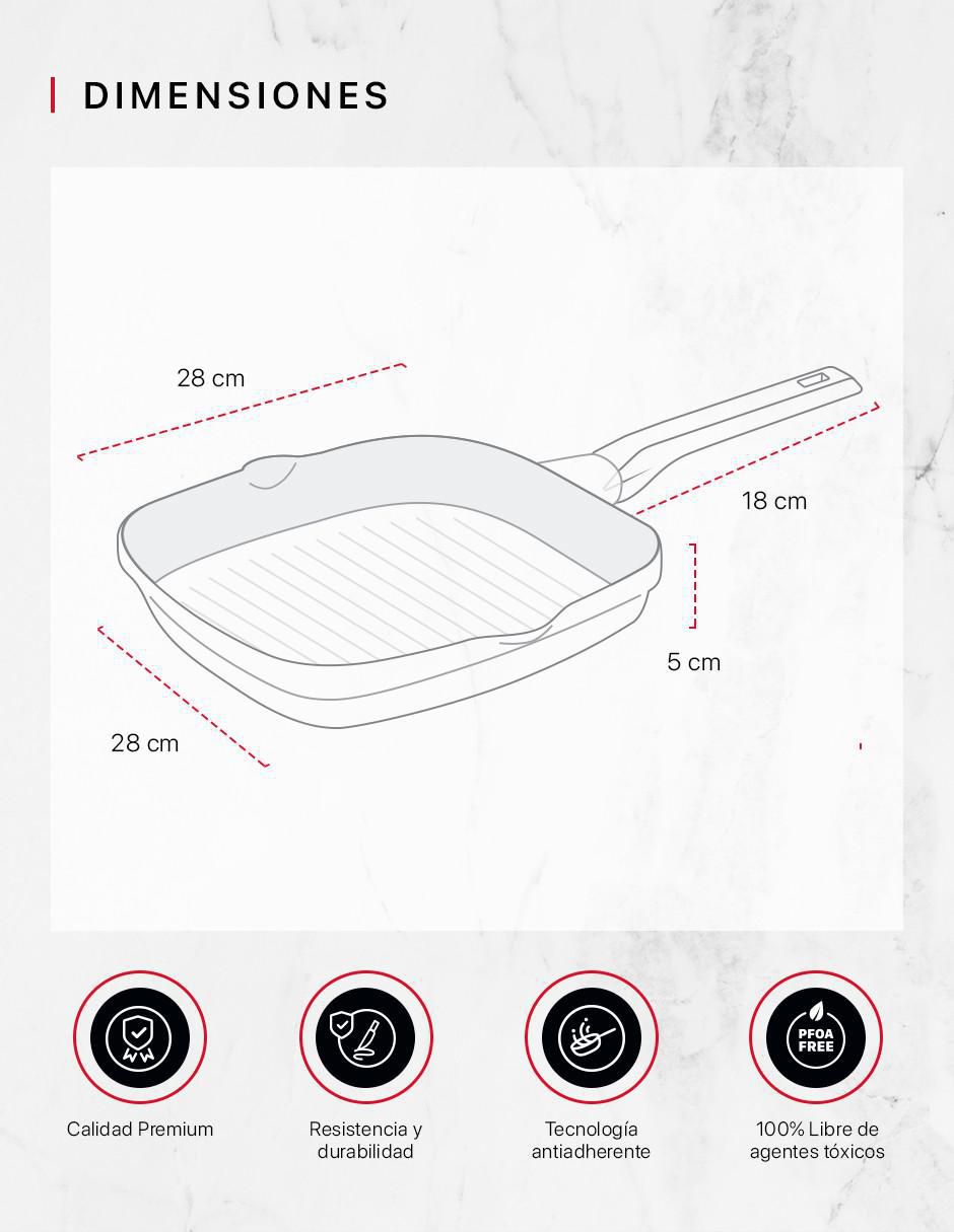 Sartén grill de aluminio fundido 7