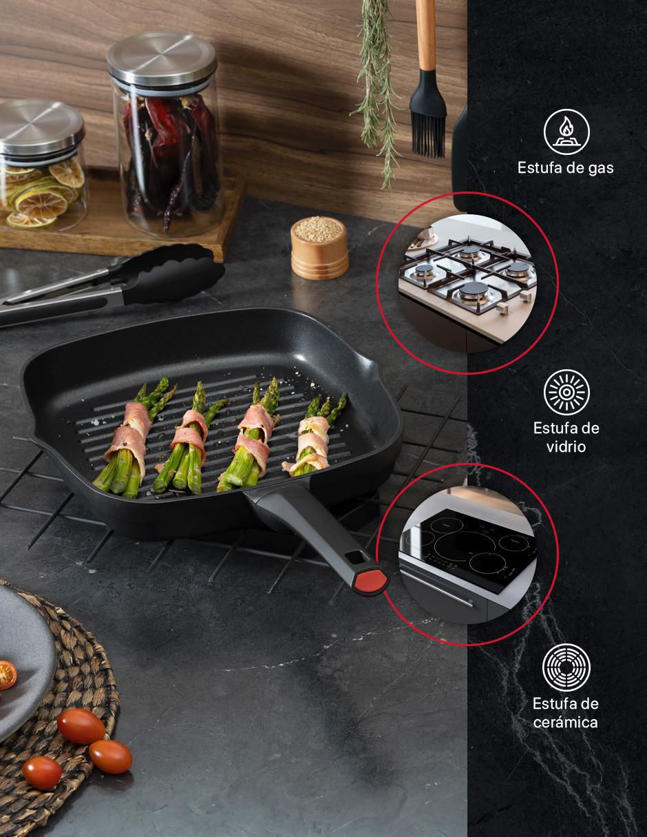 Sartén grill de aluminio fundido 5