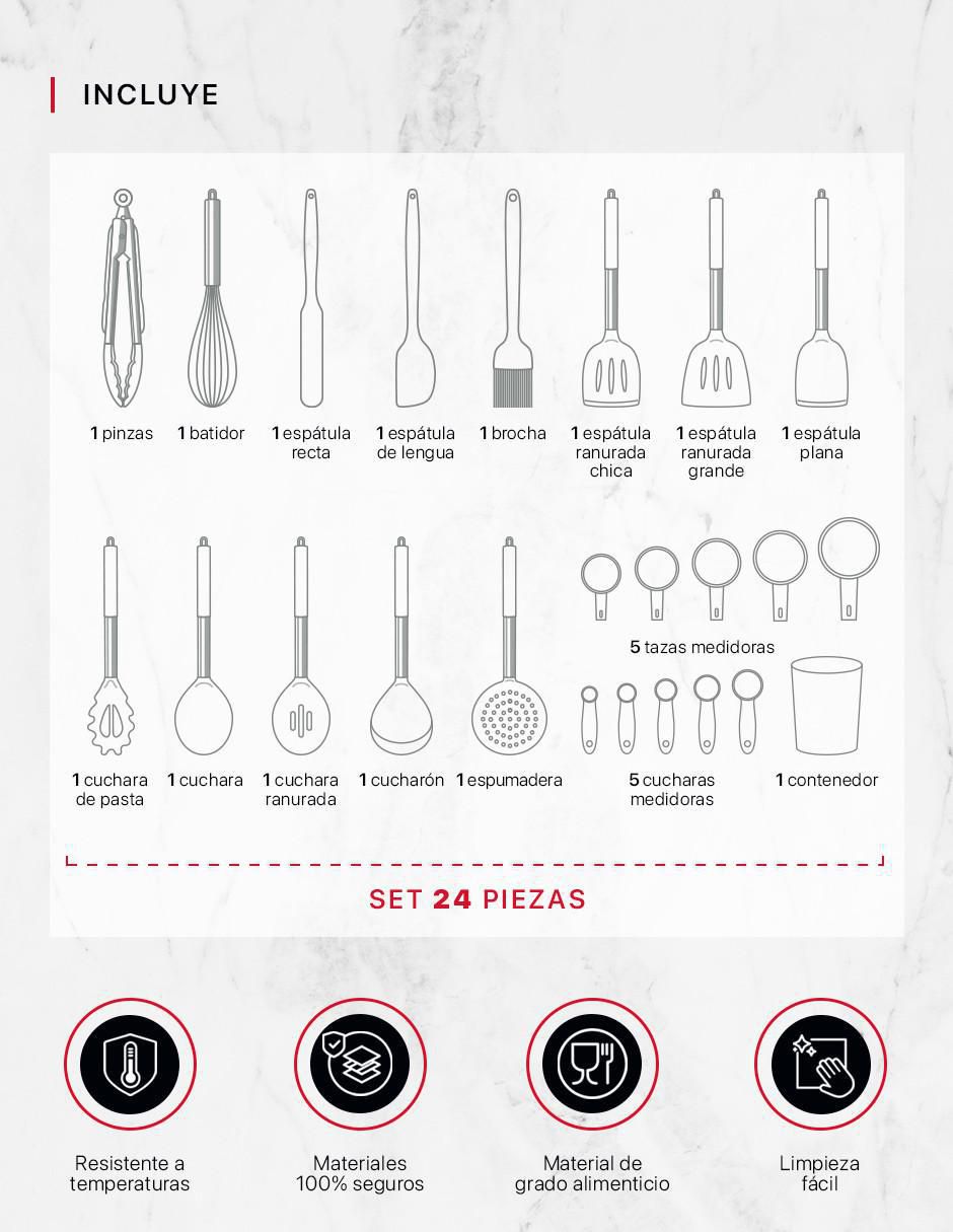 Set utensilios de silicón 6