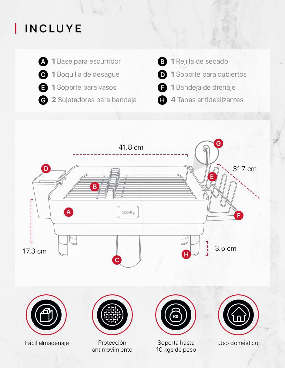 Escurridor de trastes de acero inoxidable 7