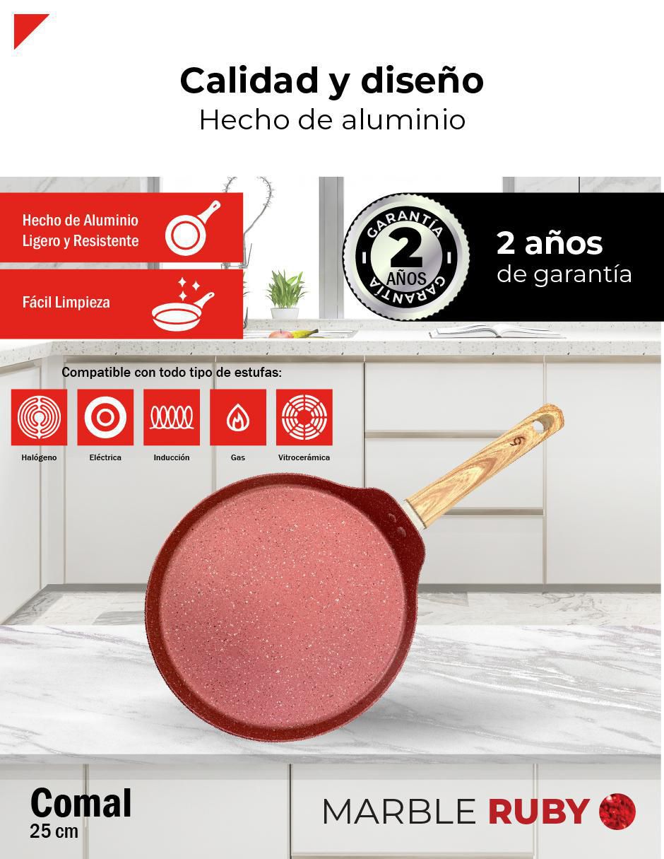 Comal Marble Ruby aluminio 4