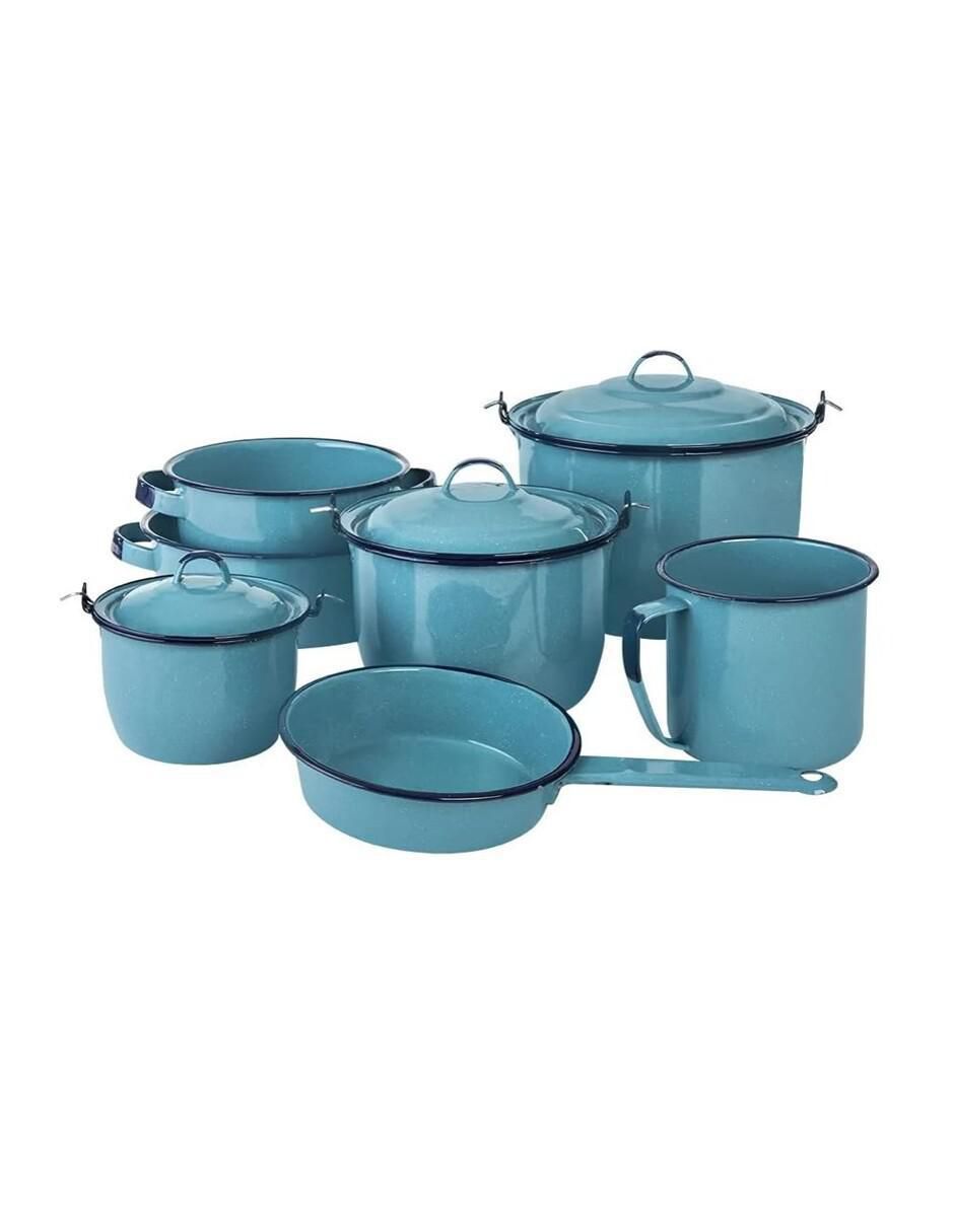 Batería de cocina Popular de acero vitrificado antiadherente convencional 10 piezas