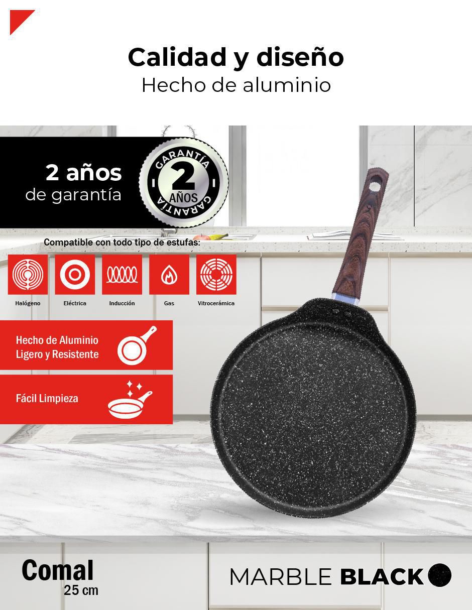 Comal Marble Black aluminio 3