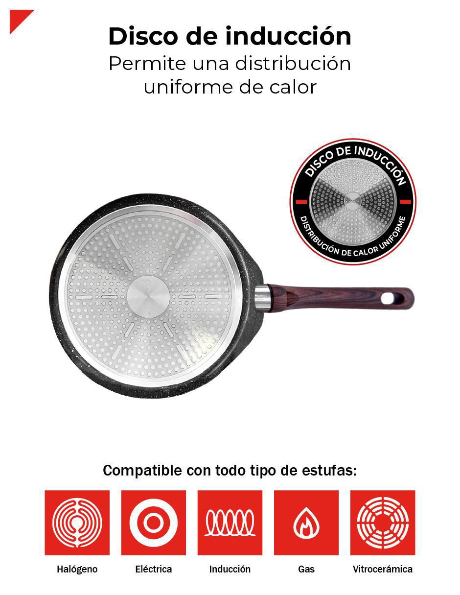 Comal Marble Black aluminio 4