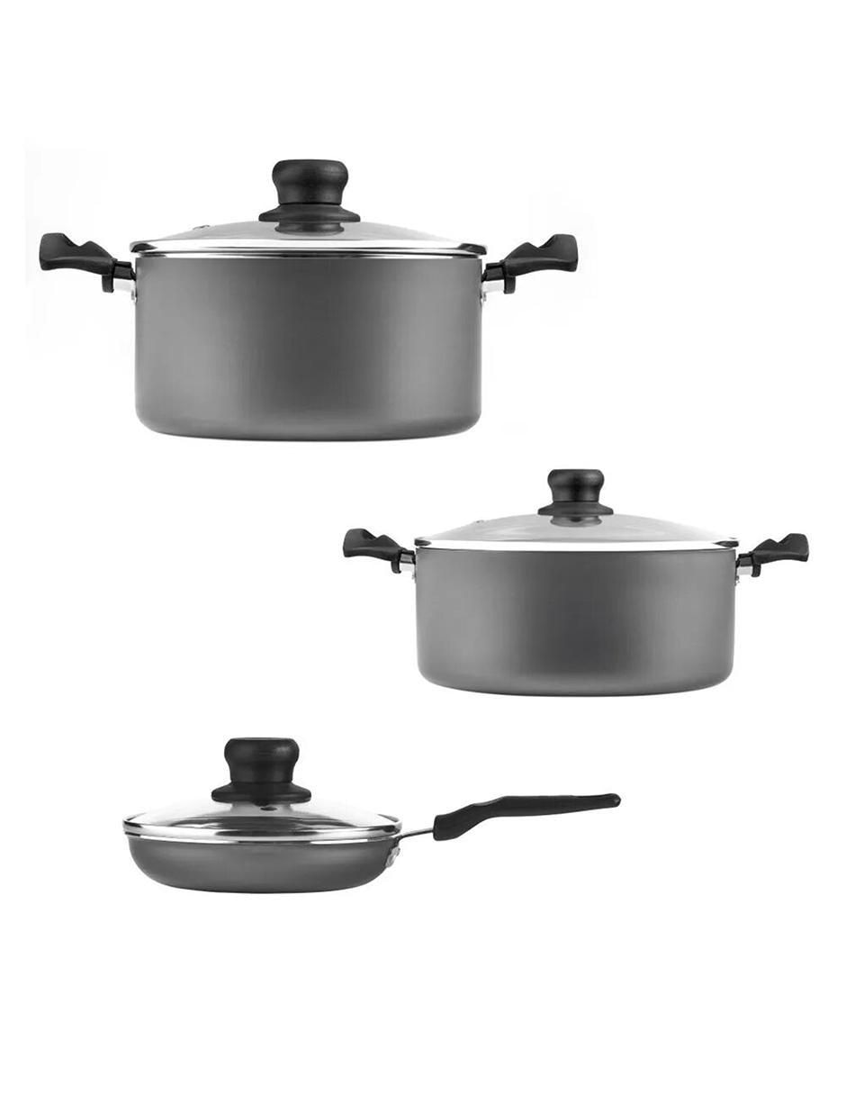 Batería de cocina de acero antiadherente easy plus 9 piezas