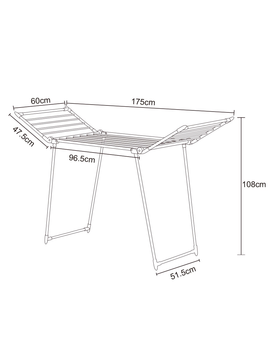 Tendedero plegable de acero inoxidable 10
