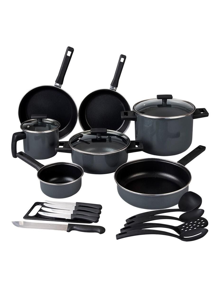 Batería de cocina Duramax de acero vitrificado antiadherente convencional 20 piezas Batería de cocina Duramax de acero vitrificado antiadherente convencional 20 piezas