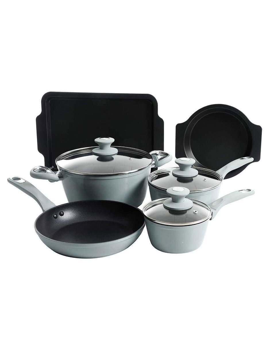 Batería de cocina de aluminio forjado antiadherente convencional 12 piezas 1
