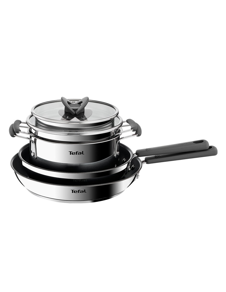 Batería de cocina de acero inoxidable antiadherente convencional 6 piezas 1