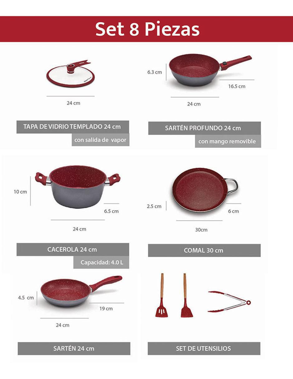 "batería de cocina" flavor stone light flavor stone light master set 8 piezas "de" acero inoxidable "antiadherente" combinado 8 piezas "piezas"
