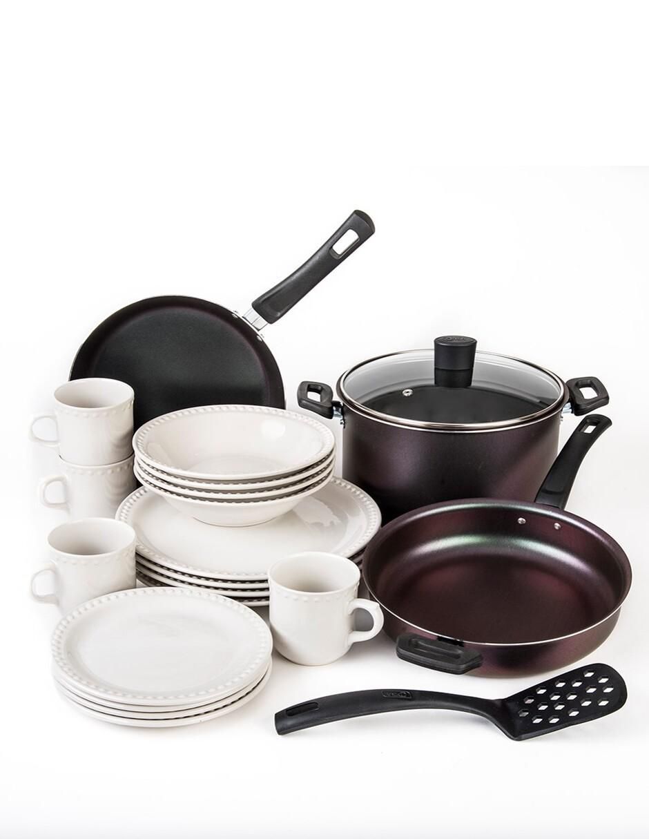 Batería de cocina Aura de aluminio antiadherente thermocell 21 piezas 2