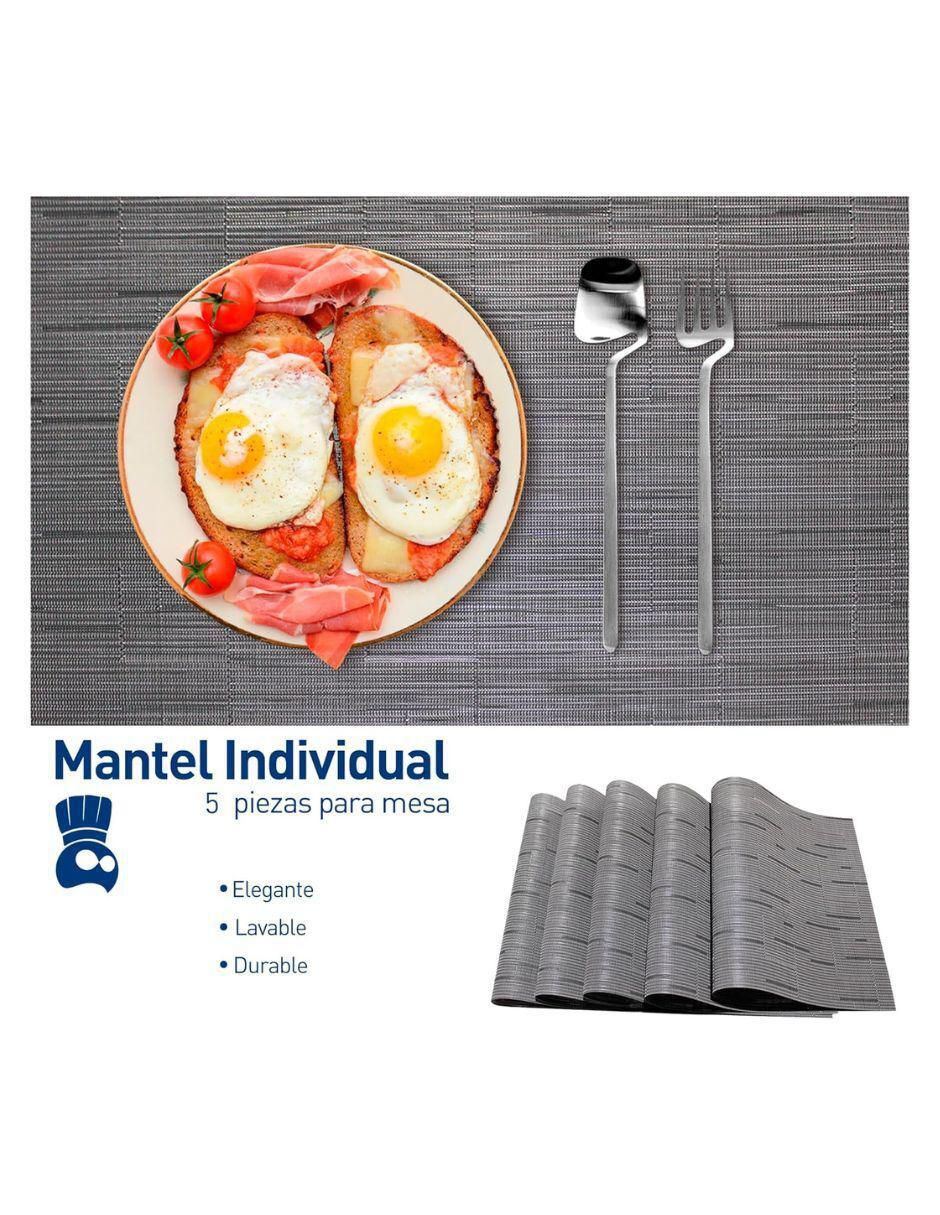 Set mantel individual rectangular de ratán pvc 2