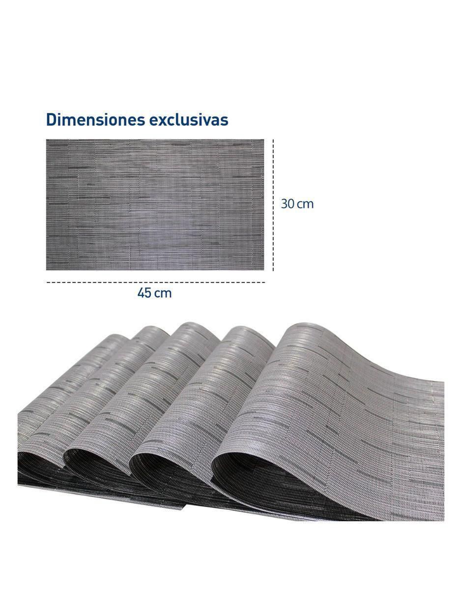Set mantel individual rectangular de ratán pvc 6