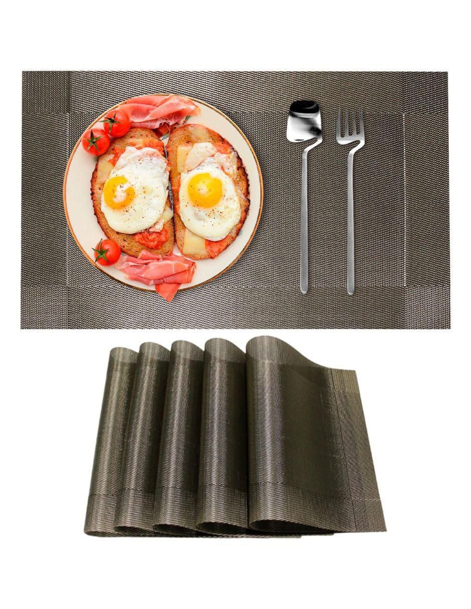 Set mantel individual rectangular de ratán pvc 2
