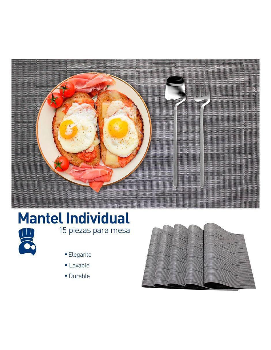 Set mantel individual rectangular de ratán pvc 6