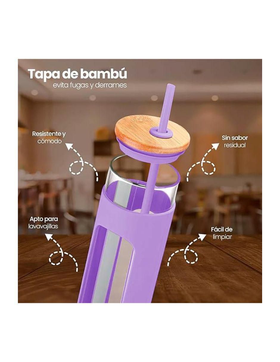 "vaso" con tapa y popote bari coffee sin familia o coleccion "de" vidrio "con" 1 pieza
