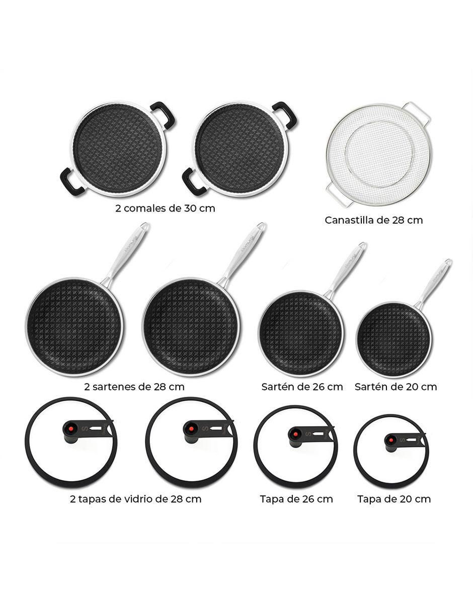 Batería de cocina Mega Set Samurai de acero inoxidable antiadherente combinado 11 piezas 2