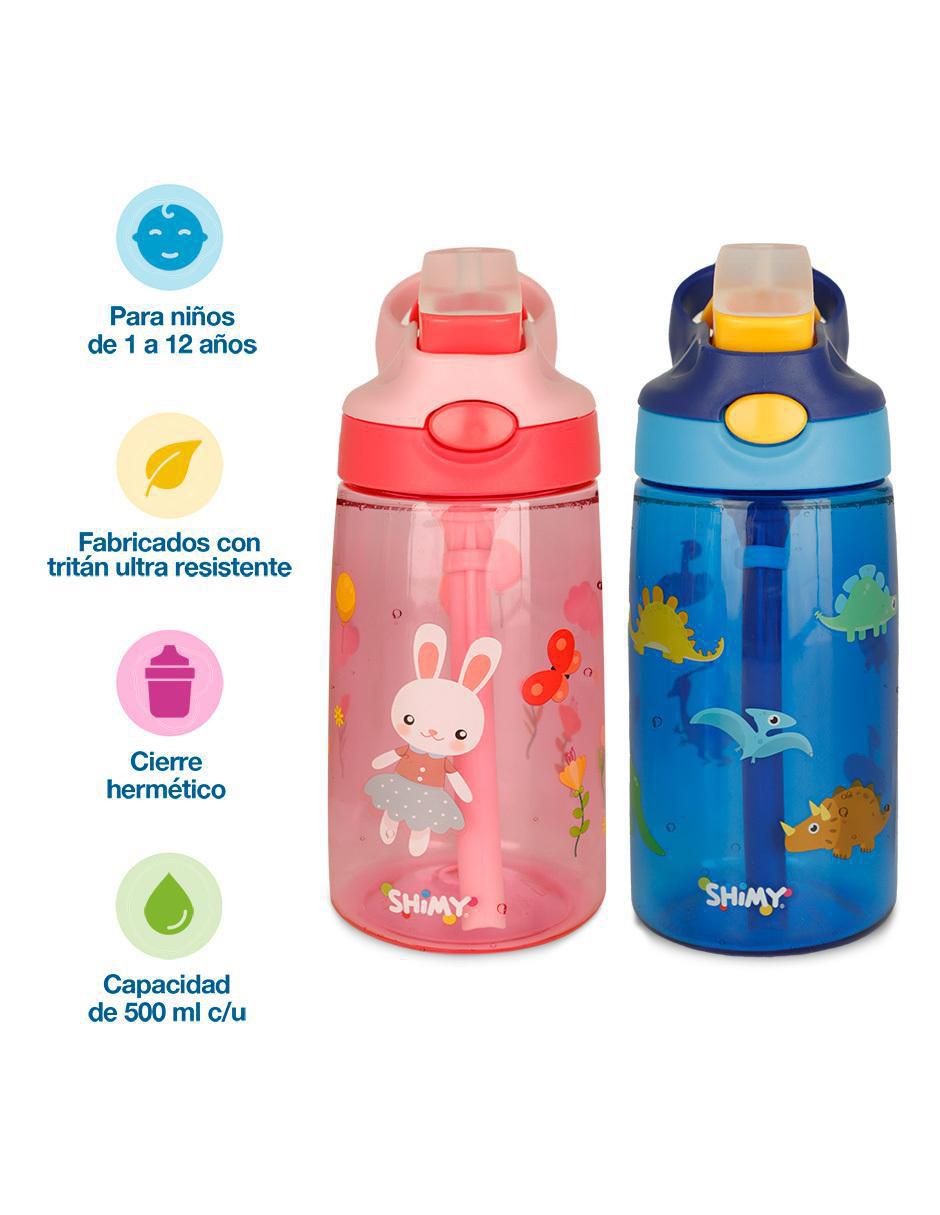 Set botella de agua shimy sin familia "de" tritán