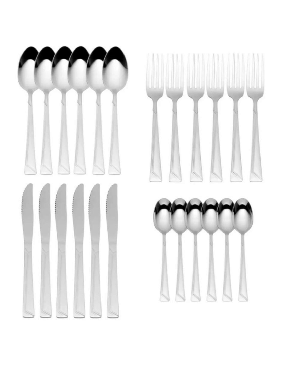 Set cubiertos Sofía de acero inoxidable 24 piezas