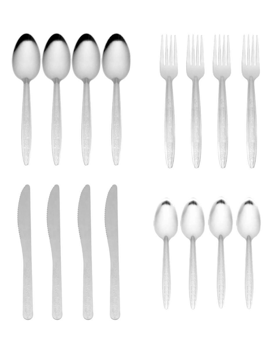 Set cubiertos Laurel de acero inoxidable 16 piezas