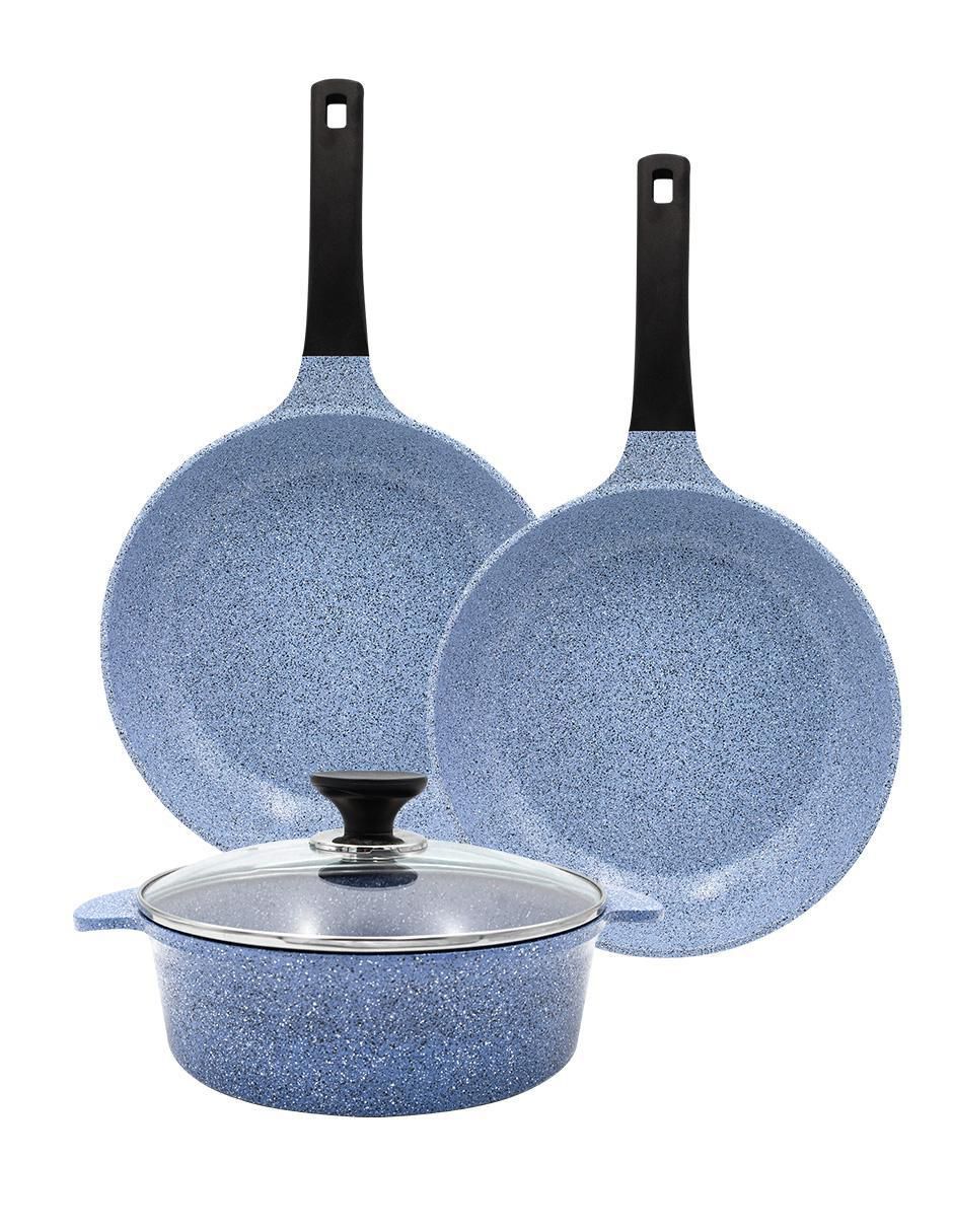 Set de sartenes con tapa de mármol 4 piezas 1