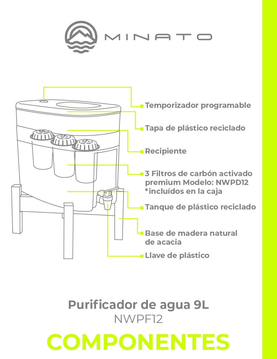Filtro purificador de agua NWPF12 11