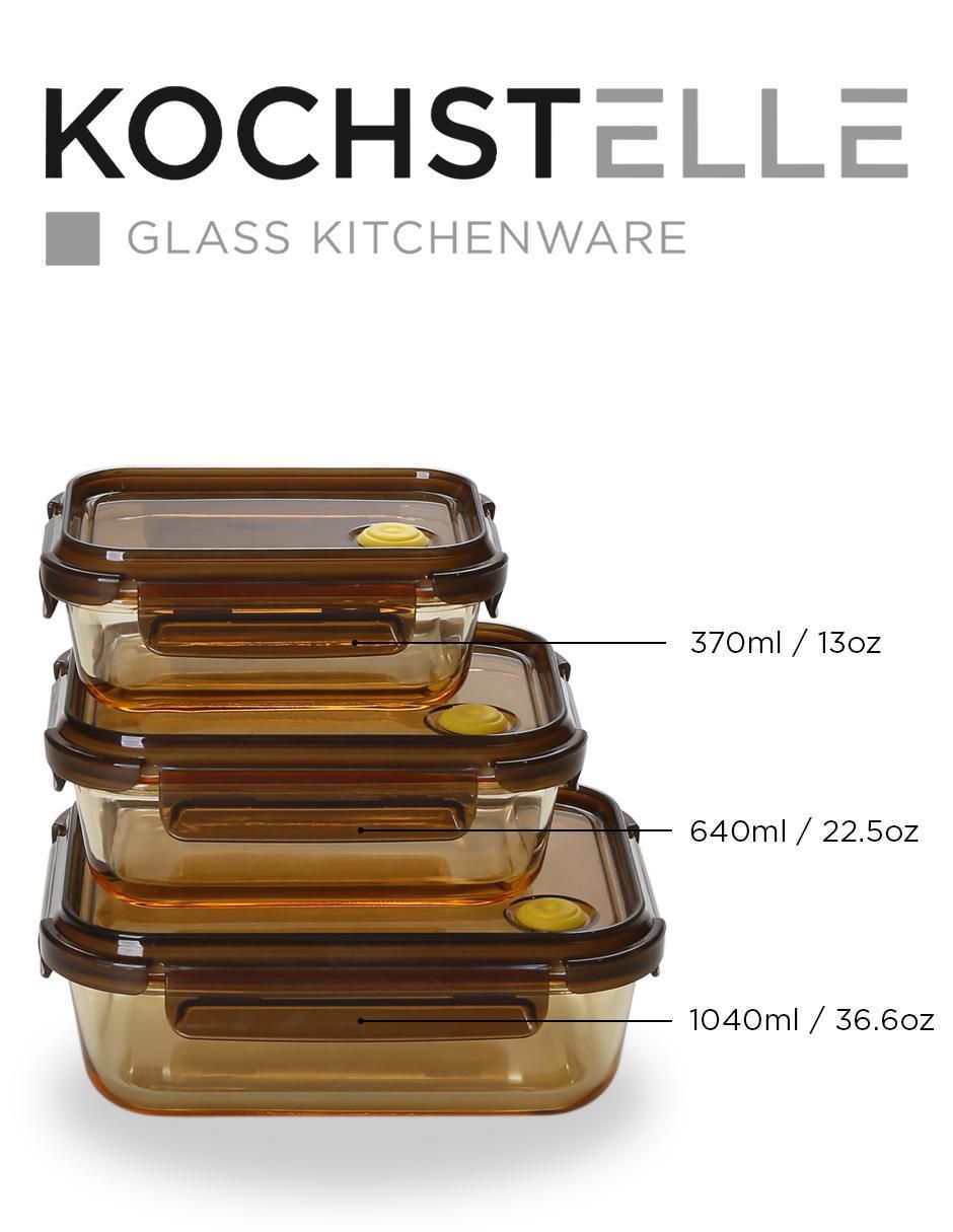 Set contenedores Kitchenware Universal de vidrio 3 piezas 5