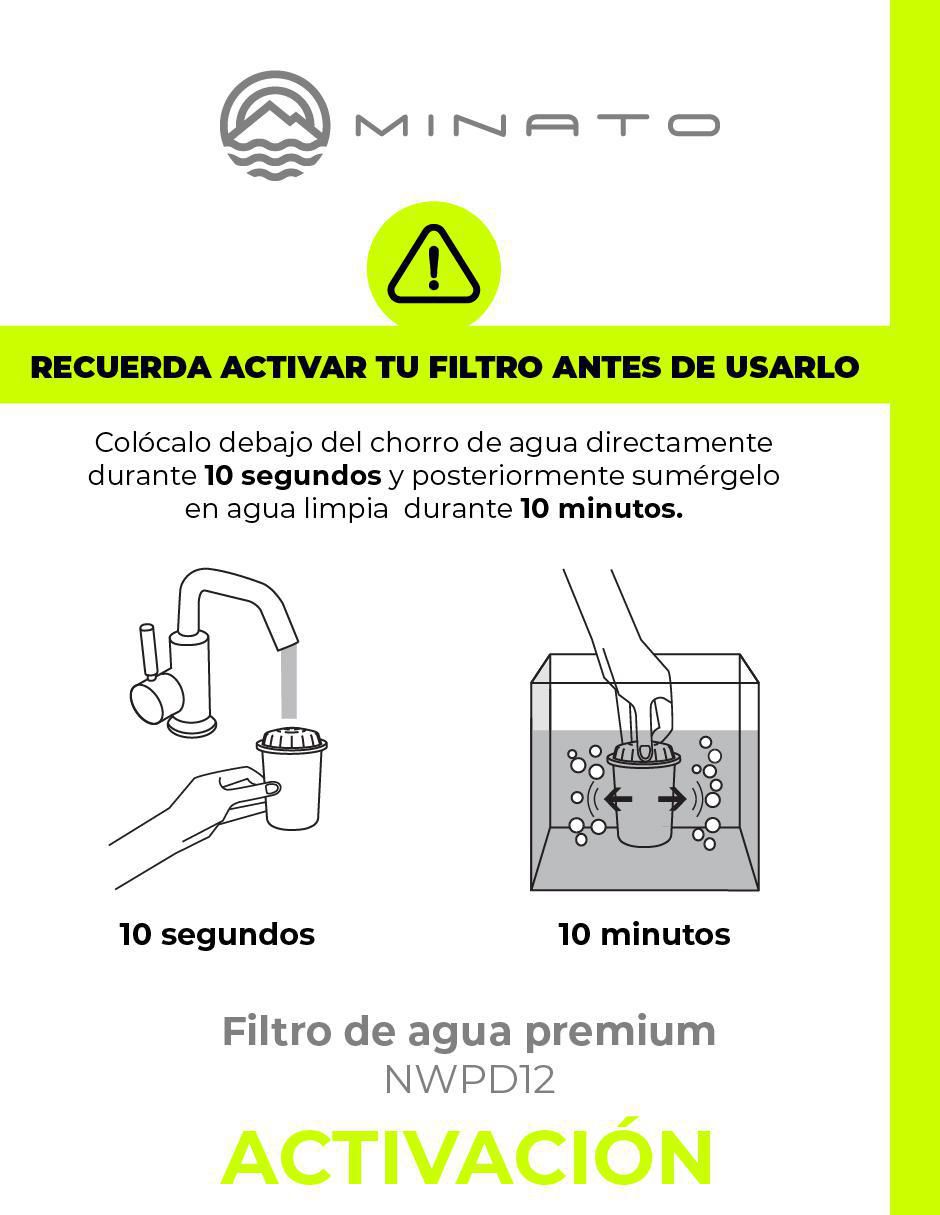 Set repuesto filtro agua carbón activado granular NWPD12 4