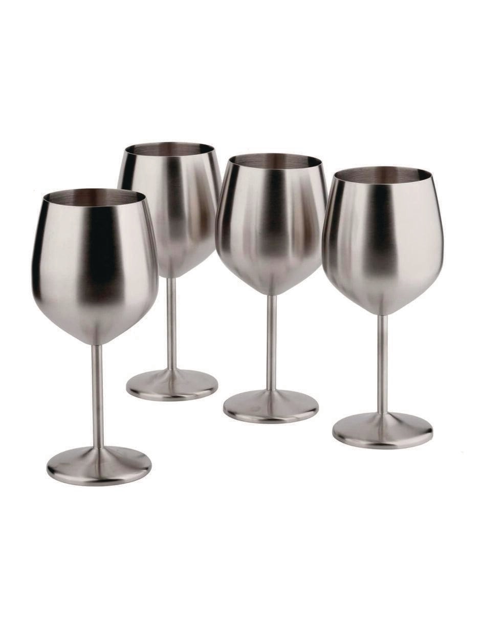 Set de copas para vino Elegante de acero inoxidable