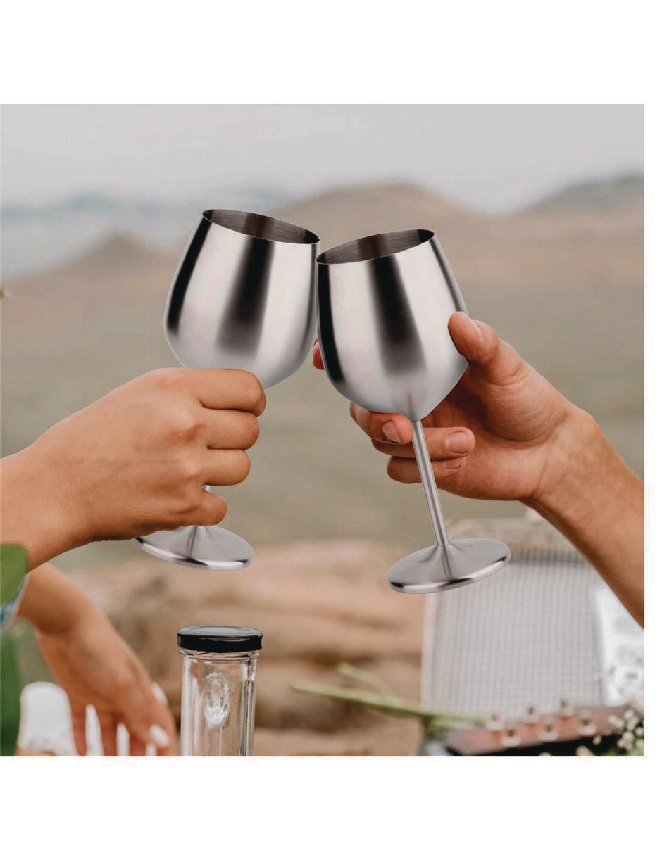 Set de copas para vino Elegante de acero inoxidable 2