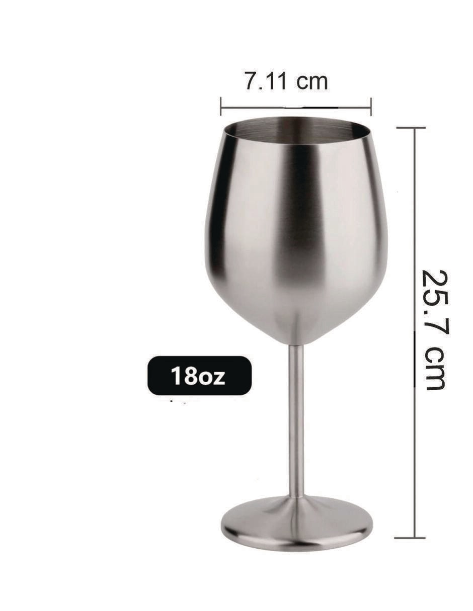 Set de copas para vino Elegante de acero inoxidable 4