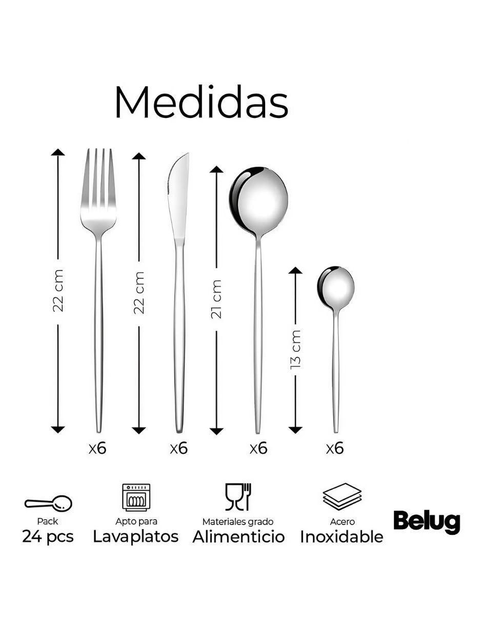 Set cubiertos de acero inoxidable 24 piezas 2