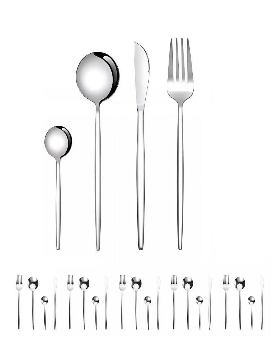 Set cubiertos de acero inoxidable 24 piezas