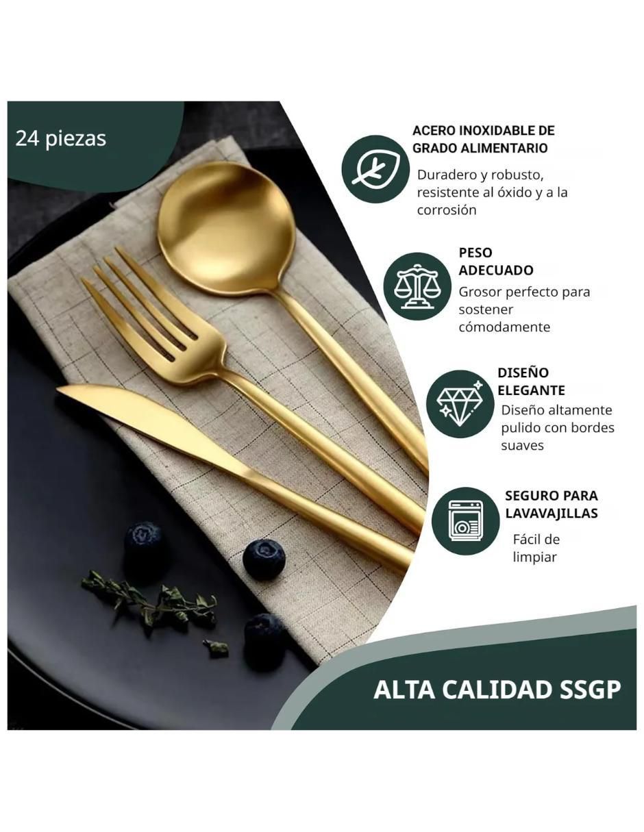 Set cubiertos de acero inoxidable 24 piezas piezas 3