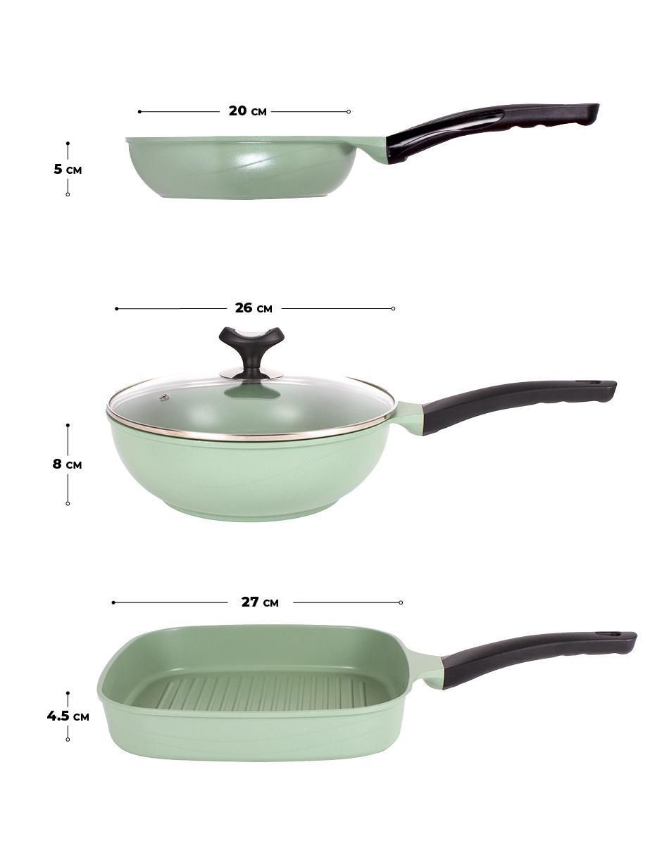 Set de sartenes con tapa de jade 8 piezas 5