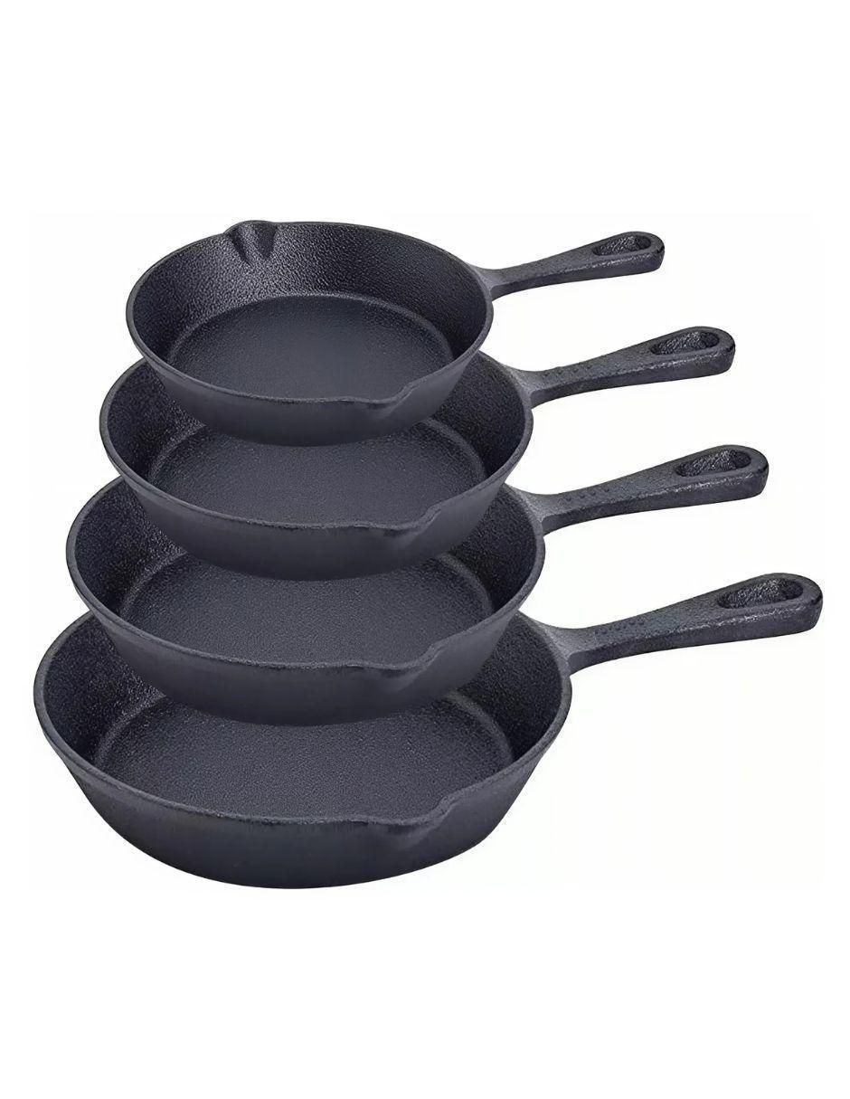 Set de sartenes de hierro fundido 4 piezas 4