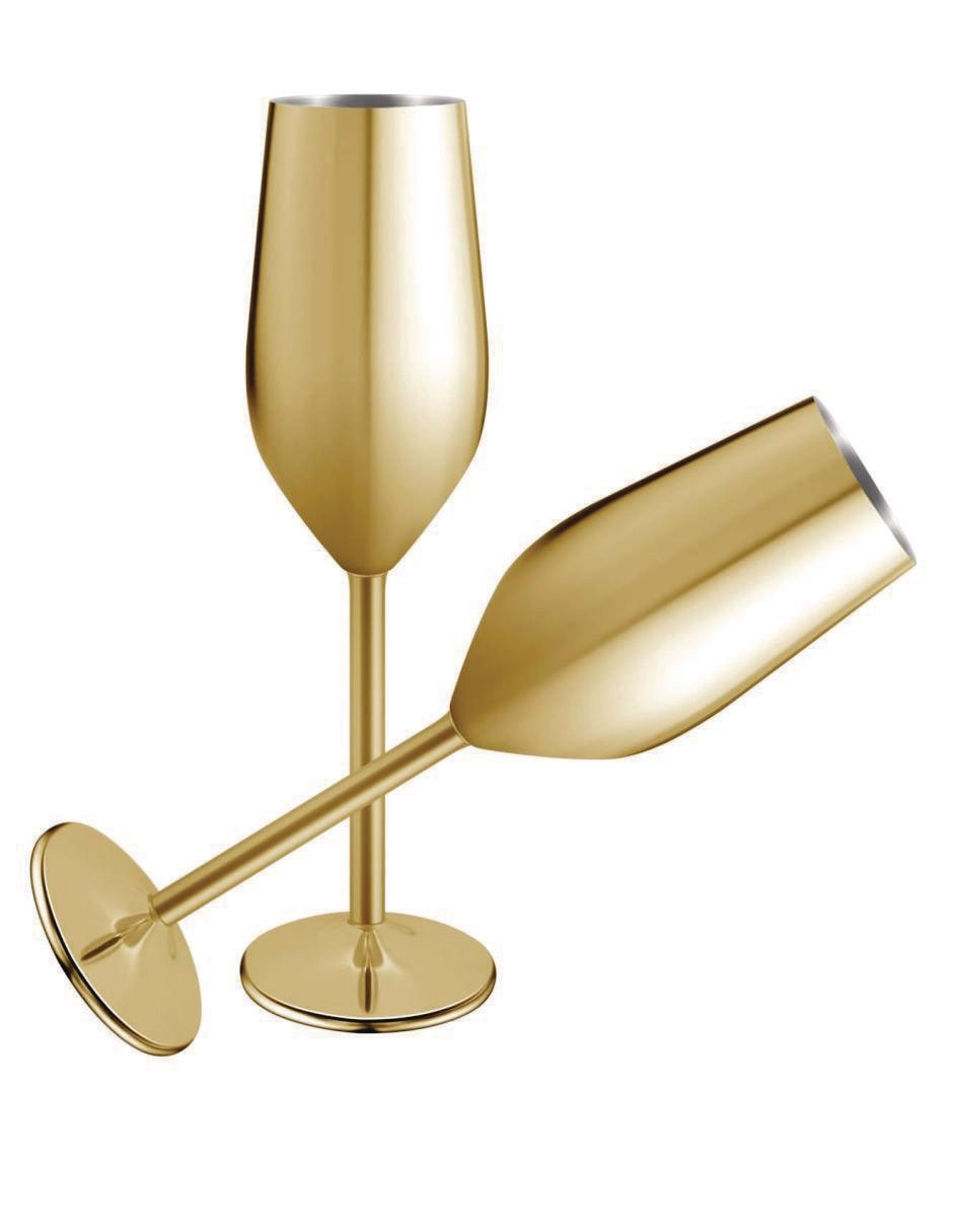 Set de copas para champán Elegante de acero inoxidable