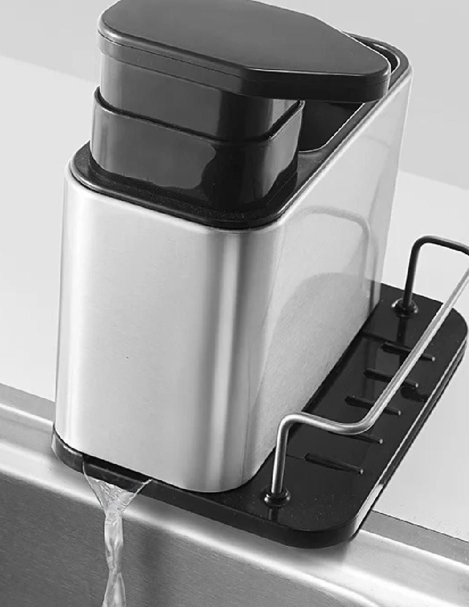 Dosificador jabón con base de acero inoxidable y polipropileno 2