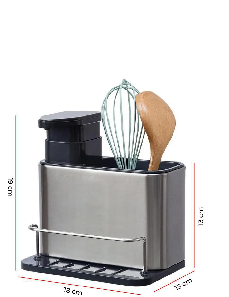 Dosificador jabón con base de acero inoxidable y polipropileno 6