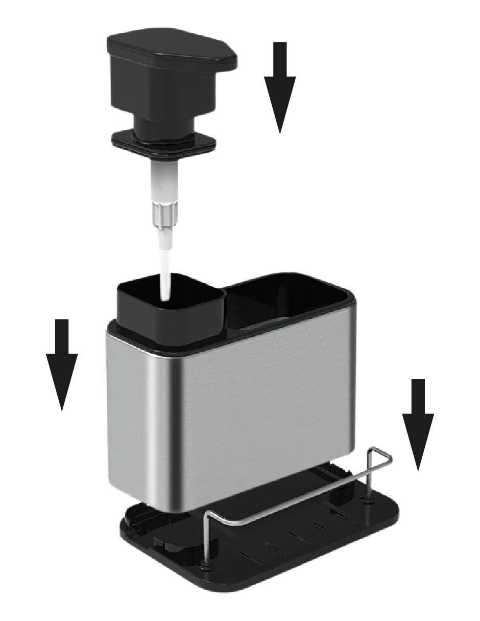 Dosificador jabón con base de acero inoxidable y polipropileno 5