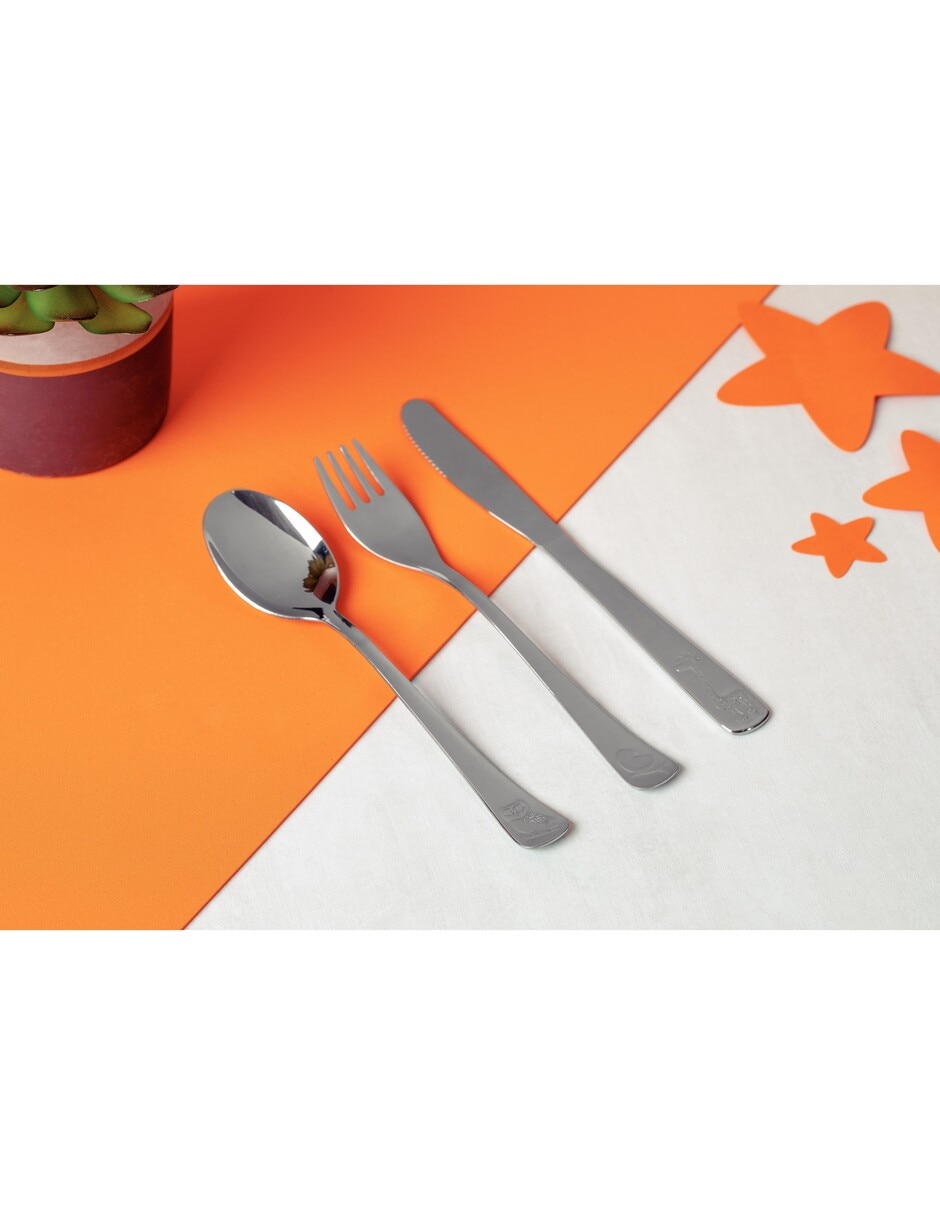 Set cubiertos Baby Friends de acero inoxidable 3 piezas 2