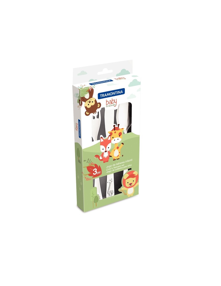 Set cubiertos Baby Friends de acero inoxidable 3 piezas 3