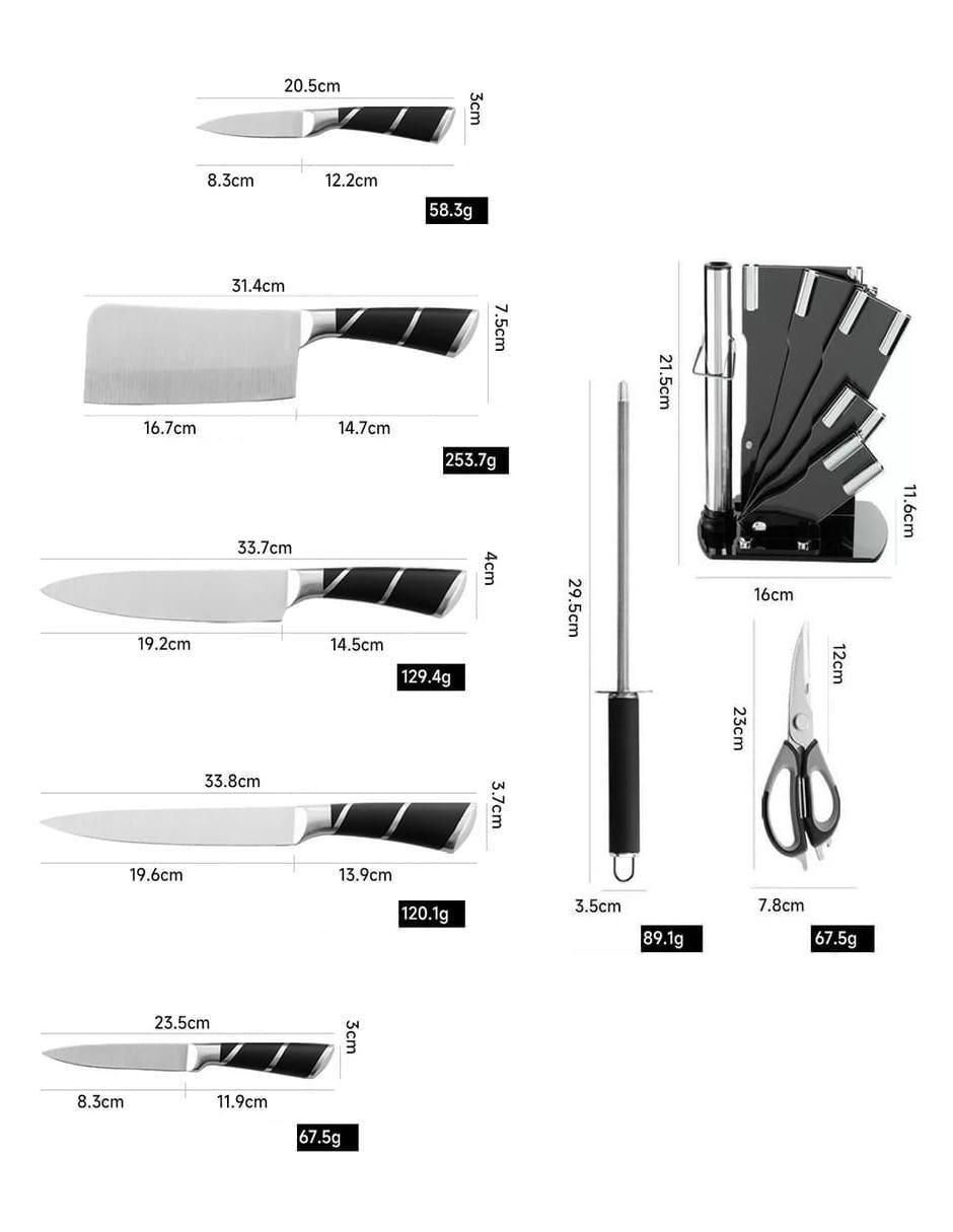 Set de cuchillos para chef 8 piezas 2