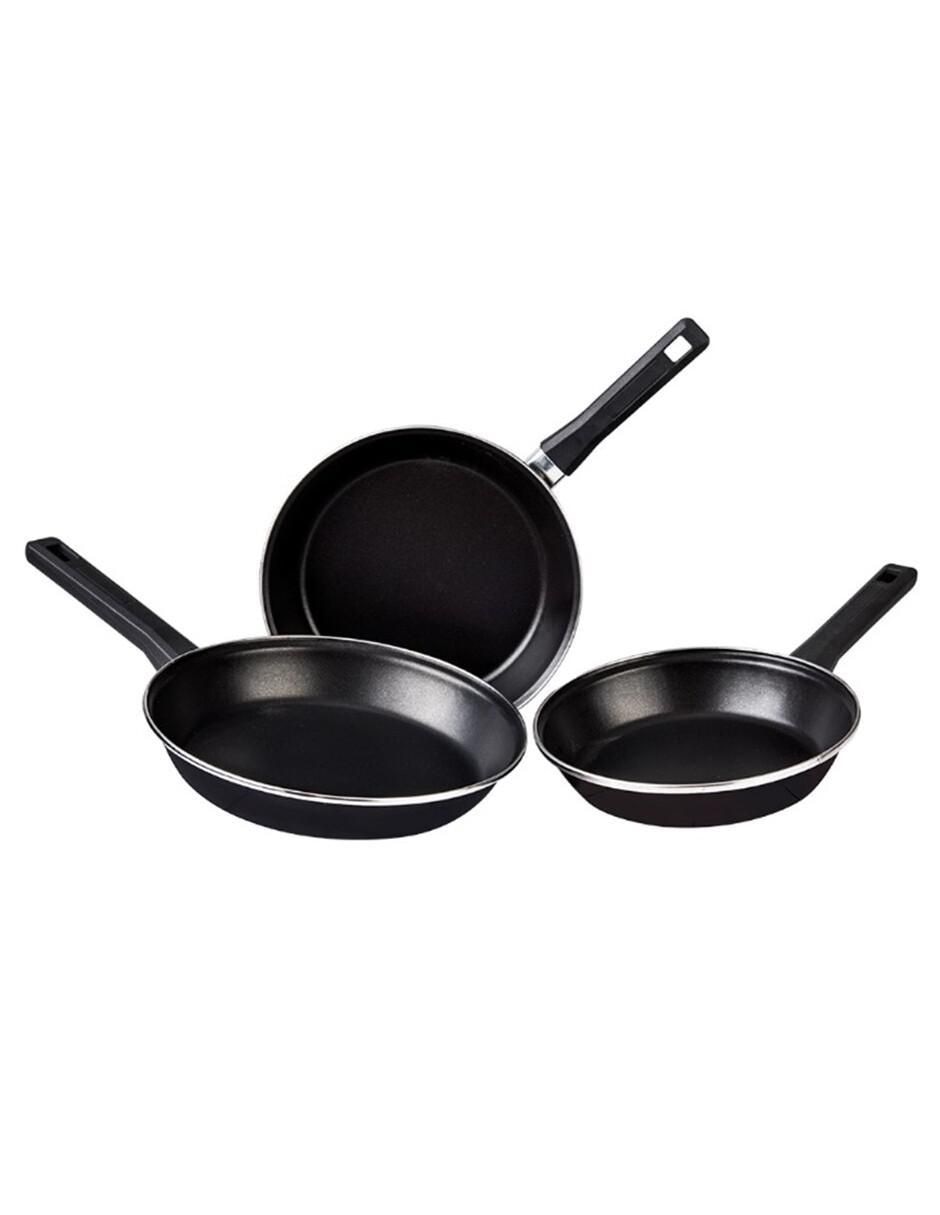 Set de sartenes Barcelona de acero vitrificado 3 piezas