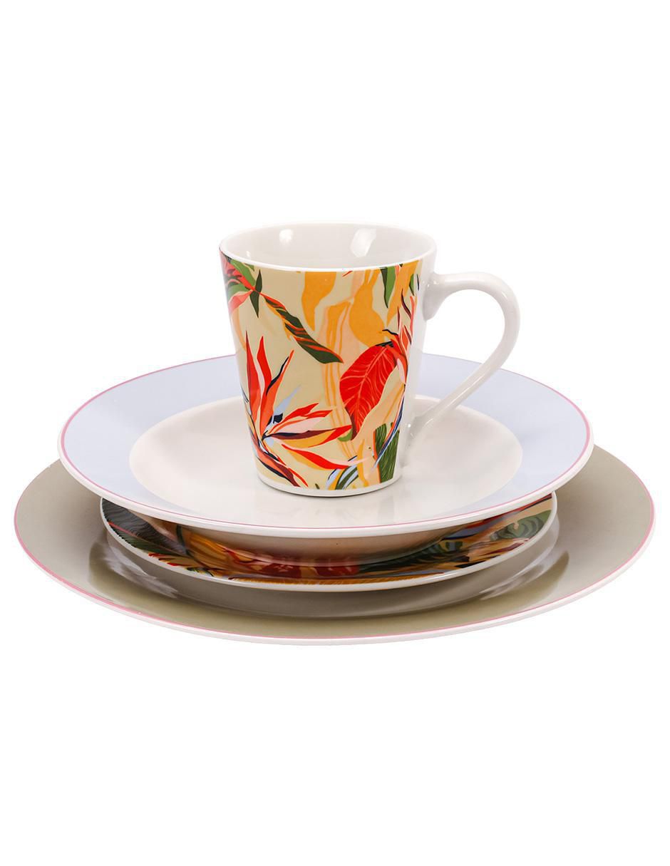 Vajilla cerrada paradise de porcelana para 4 personas 2