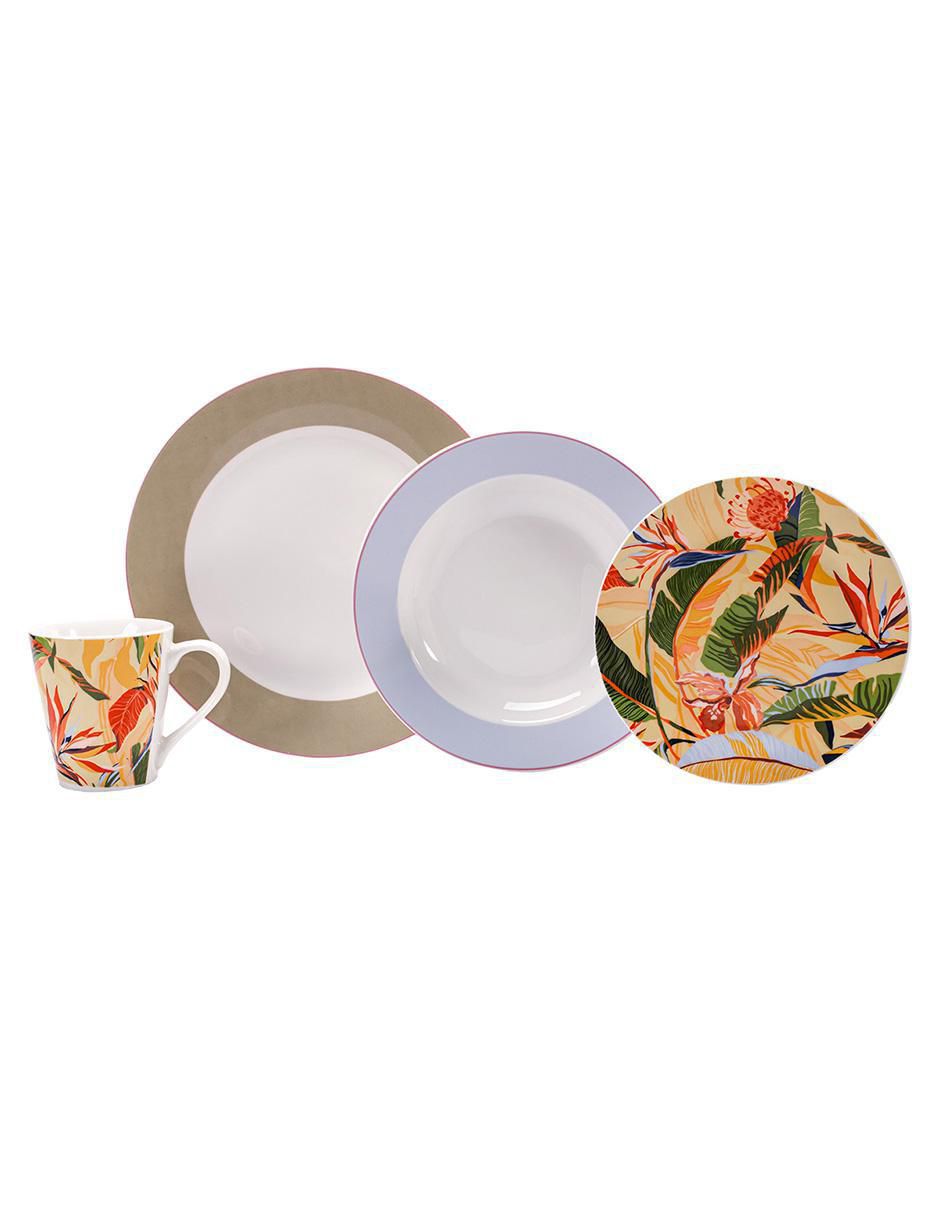 Vajilla cerrada paradise de porcelana para 4 personas 5